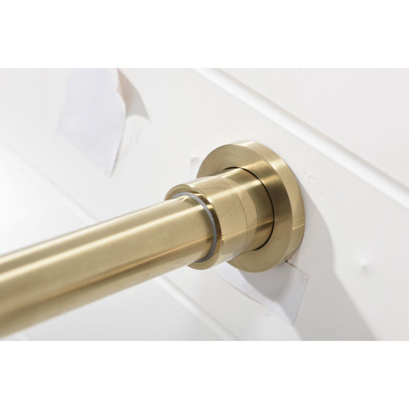 Robinet de lavabo de salle de bain mural en or brossé - Bonde escamotable, levier simple pour un débit d'eau optimal, aérateur réducteur de bruit, nickel en laiton avec poignée, réglage de la température simple, éclaboussures