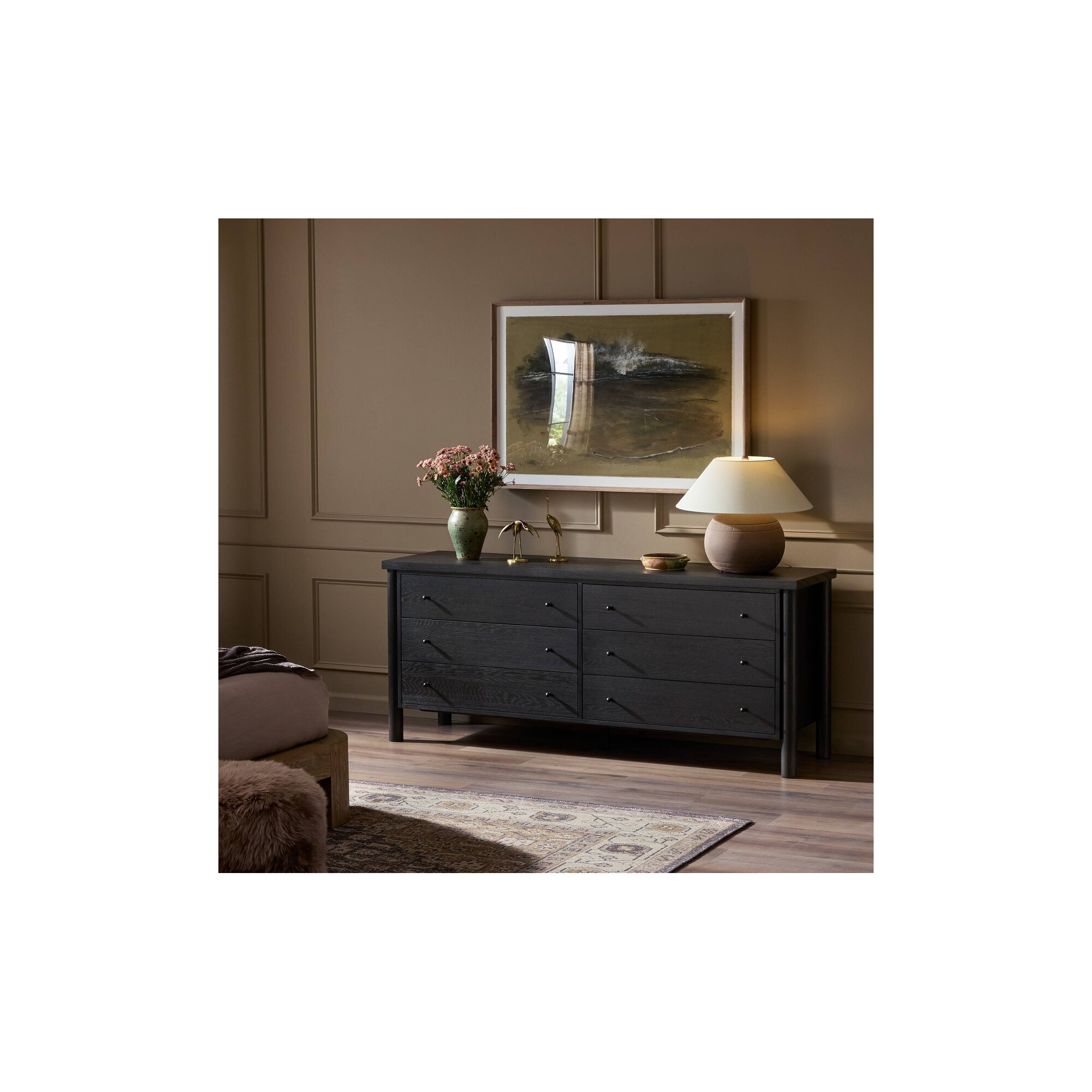 Linda 6 - Drawer Dresser, Black