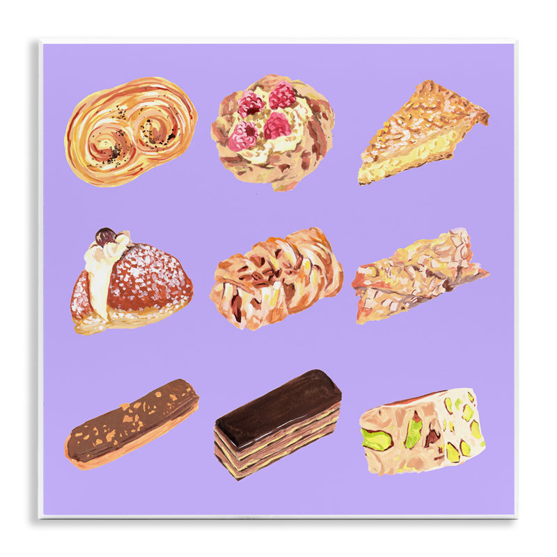 Plaque de boulangerie sur fond mauve, design par Melissa Wang