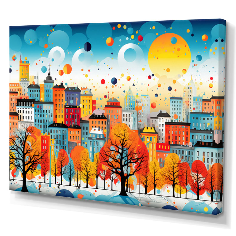 Abstarct City Vienna Popart, reproduction d'art sur toile, 30" H x 40" W, Toile tendue