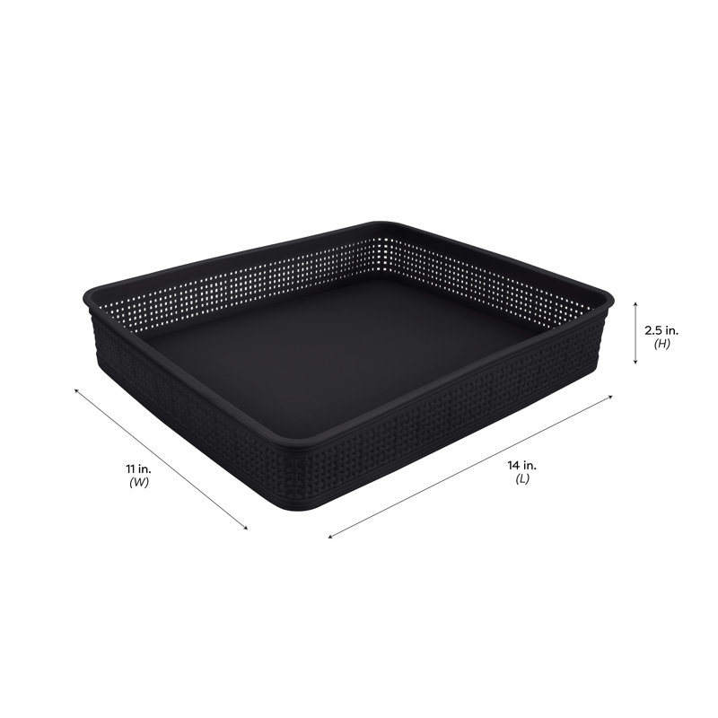 Rebrilliant Plastic Decorative Bin, Black