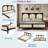 Wood Platform Bed With Rattan Headboard-665575499-665575496
