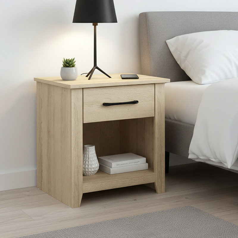 Walter 20.3" 1 Drawer Nightstand, Oslo Oak