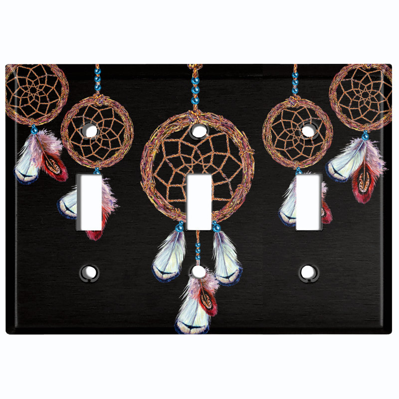 Patterned 3 - Gang Toggle Light Switch Standard Wall Plate