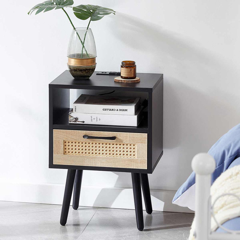 Turon 15.75'' W Nightstand, Black