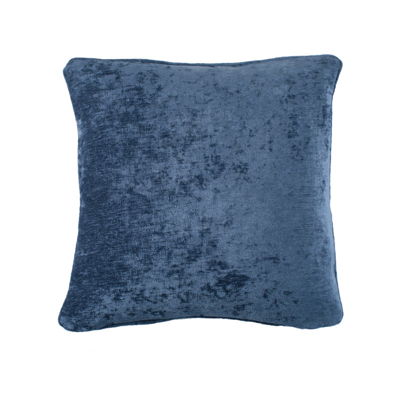 Textured Chenille Square Throw Cushion, Navy