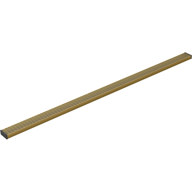Linear Grid Shower Drain, Vibrant Brushed Moderne Brass