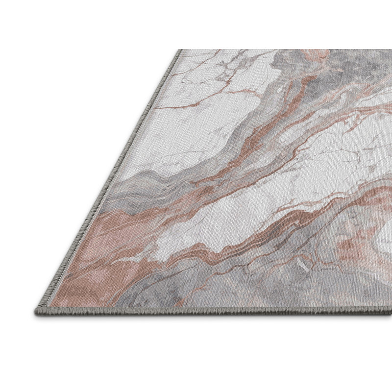 Machine Washable Gray Area Rug, Rectangle 8' x 10'