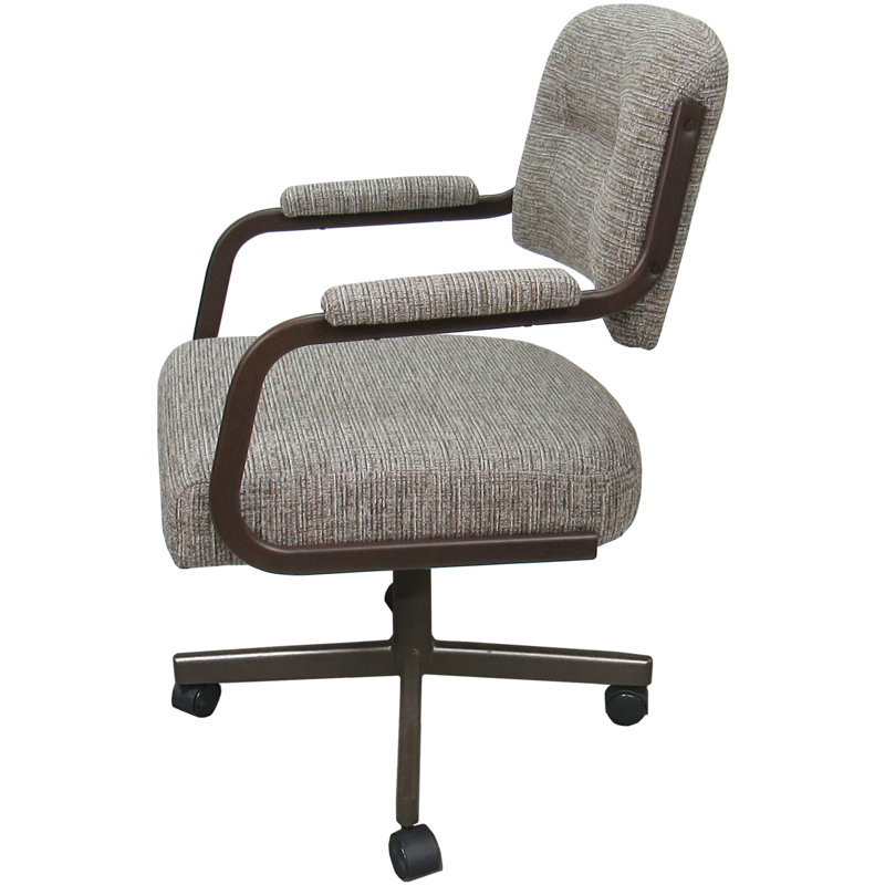 Chaise avec accoudoirs en métal Lanja Makena, Brun