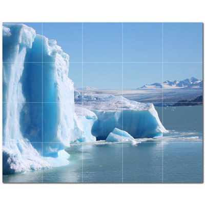 Murale en céramique satinée Glacier Photo 4,25 po x 4,25 po