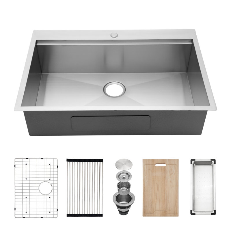 Évier de cuisine encastré 30 po x l 22 po avec accessoires