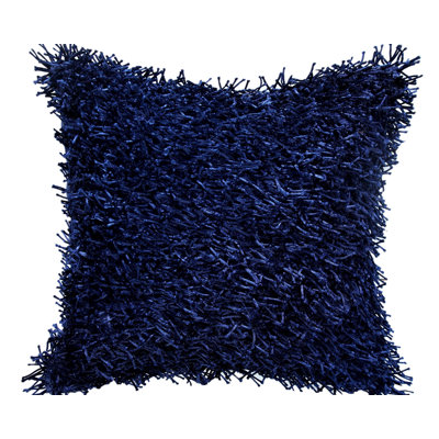 Coussin Shaggy carré bleu - 20 x 20 x 6 pouces (2 pièces)