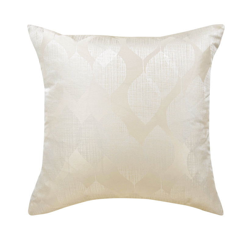 Barile Geometric Square Cushion, Cream