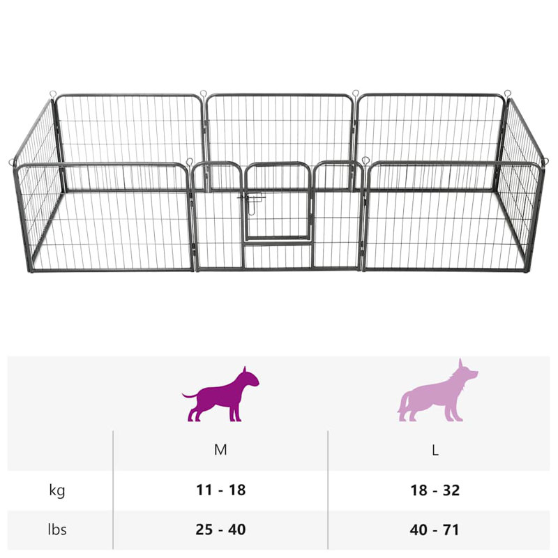 Carlson 100cm H Panel Metal Exercise Pen With Door, 60cm H x 80cm W