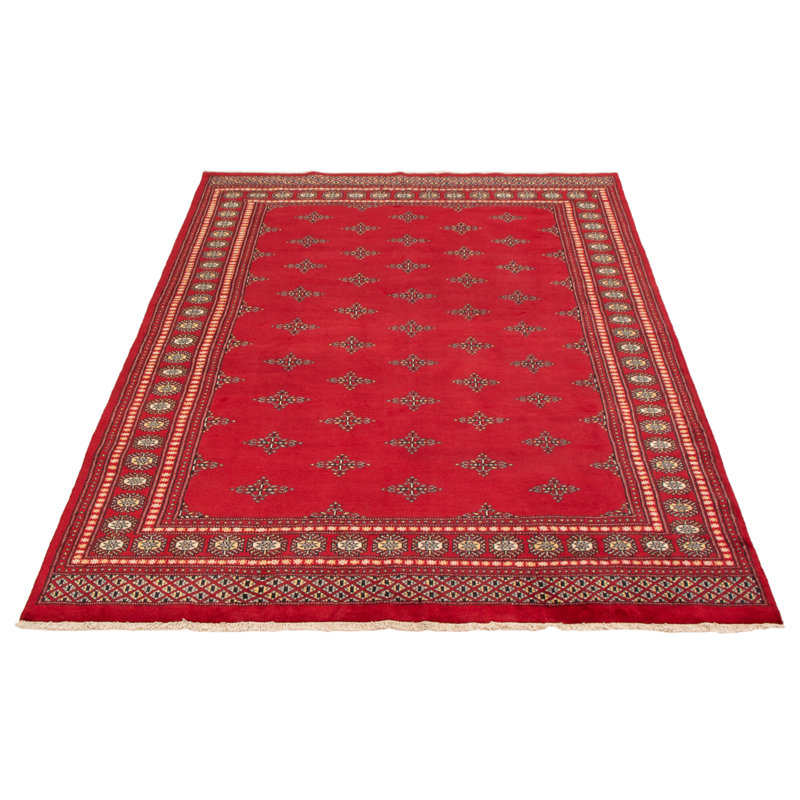 Tapis rouge 6 pi 5 po x 9 pi 1 po Finha Peshawar Bokhara