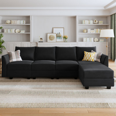 Sabira L Shaped Modular Sectional Couch by Ebern Designs