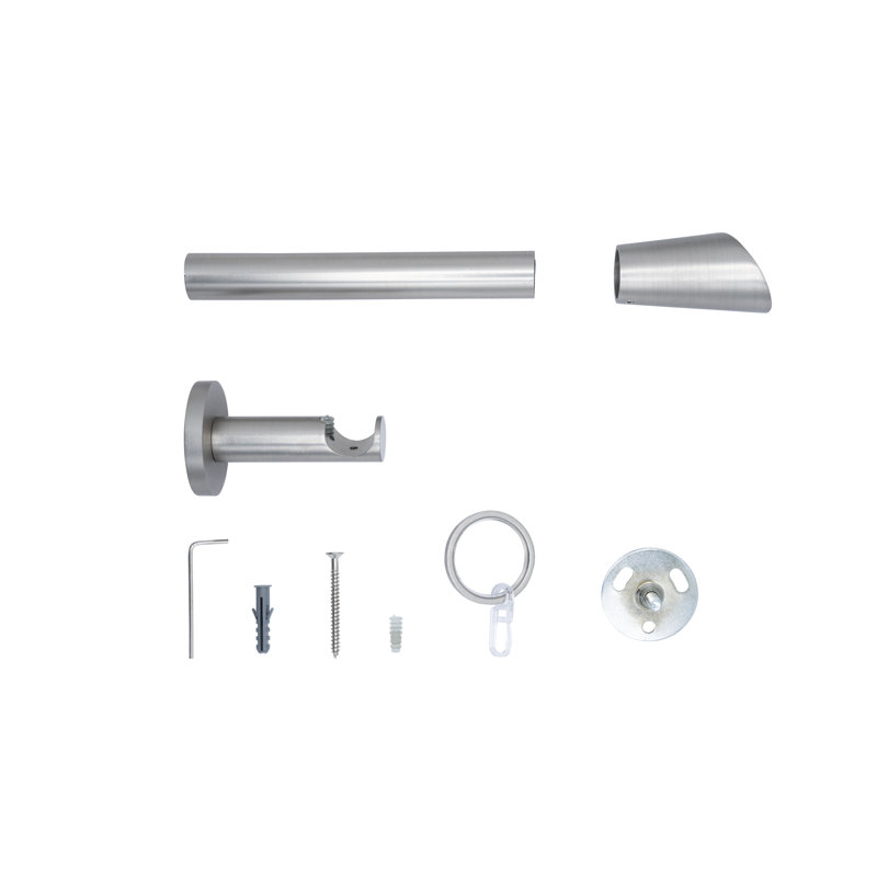 Curtain Rod, 2cm H x 250cm W x 6.5cm D, Stainless Steel