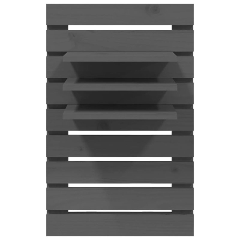Hivda 2 Piece Solid Wood Floating Shelf, Grey