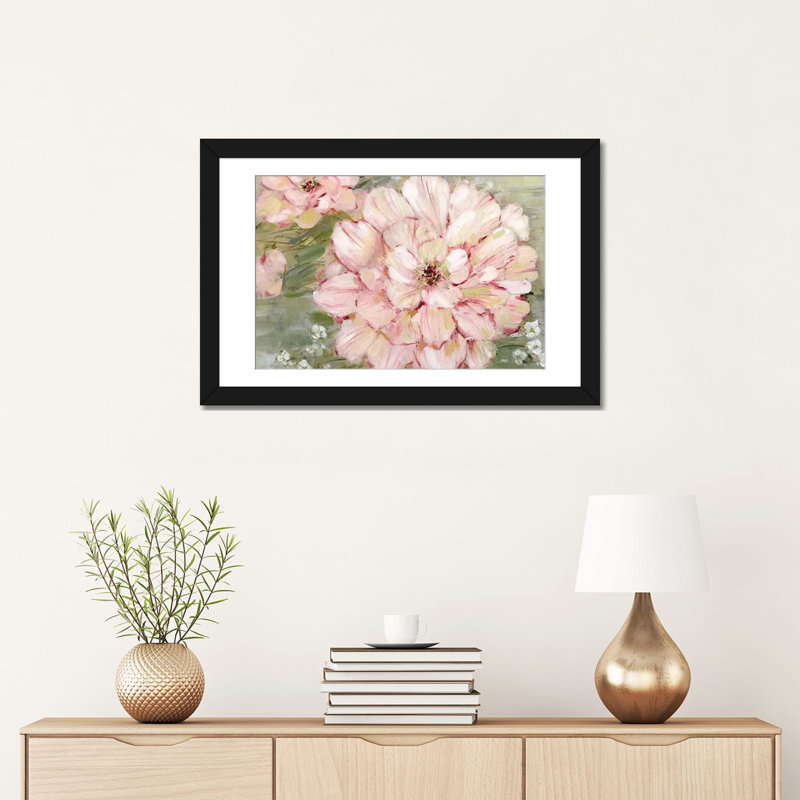 «Ambrosia II» par Sally Swatland - impression sur toile tendue, H 32 po x l 48 po x P 1,5 po, Toile avec cadre noir, Blanc