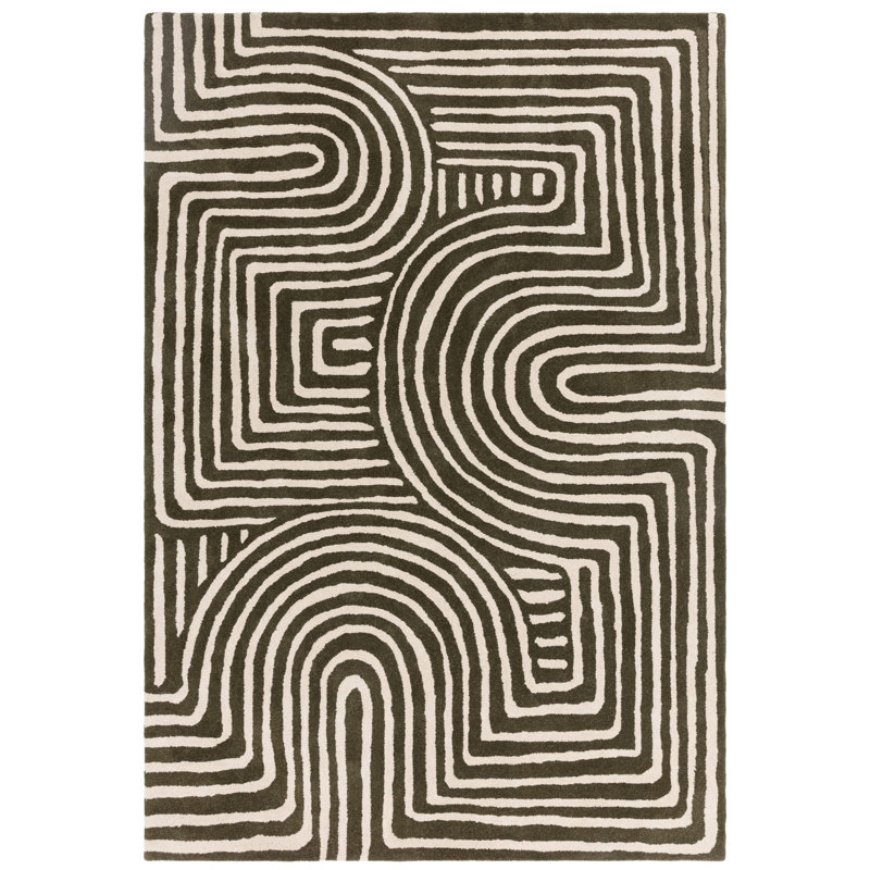 Gina Geometric Wool Hand Tufted Area Rug, Rectangle  200 x 290 cm