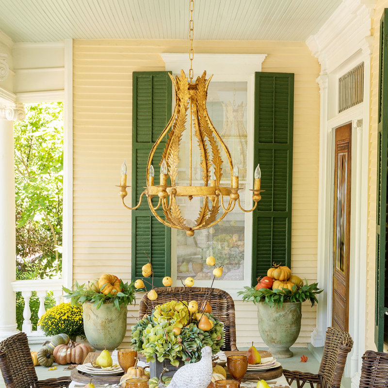 Grand Elegance Antiqued Gold Iron Chandelier