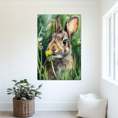 Printemps, impression de lapin de Pâques au printemps, décoration de lapin de Pâques au printemps, décorations murales de fleurs de lapin et de printemps, impressions de Pâques pour le salon, la chambre à coucher, la chambre d'enfant, la chambre de bébé