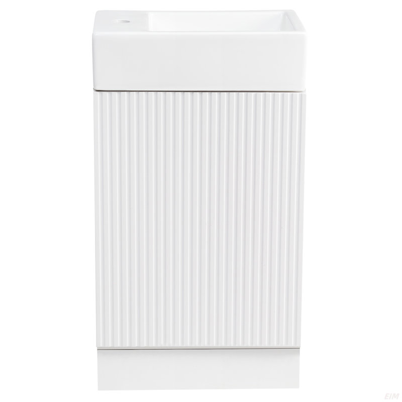 Meuble-lavabo 18,6 po avec lavabo, meuble-lavabo avec tablette à deux niveaux, orienté vers la gauche ou vers la droite