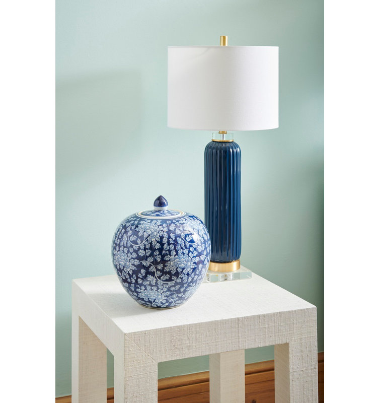 Samuel Table Lamp, Blue, 30.5" H x 6" W x 6" D
