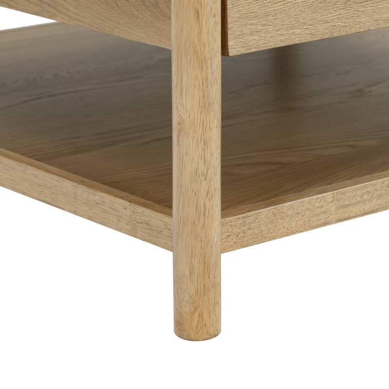 Jaylessa Wood 1 Drawer Coffee Table, Brown Oak