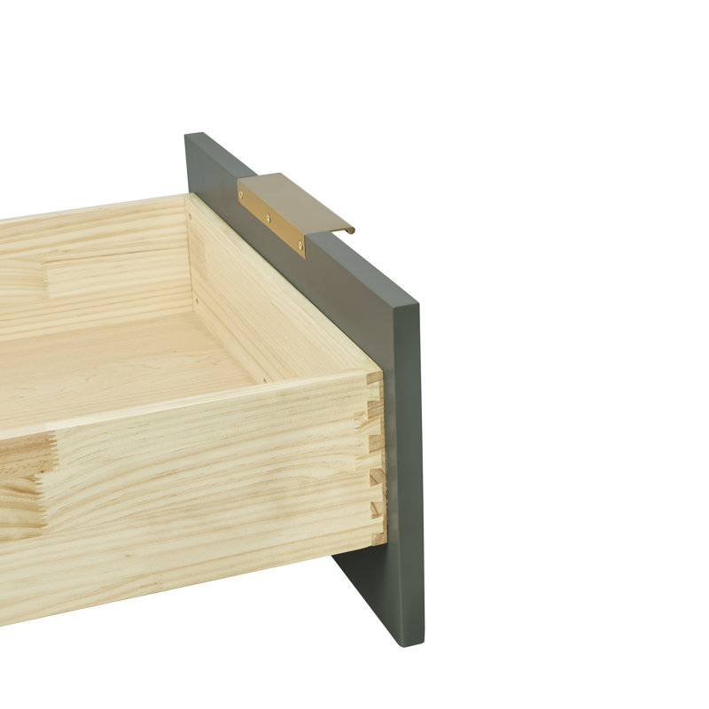 Meuble-lavabo simple 48 po Aderyn, Vert rétro / bronze brossé