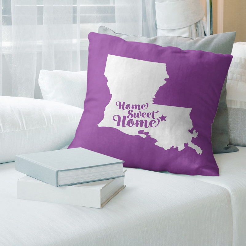 Coussin décoratif home, Baton Rouge, 18 po x 18 po, Violet