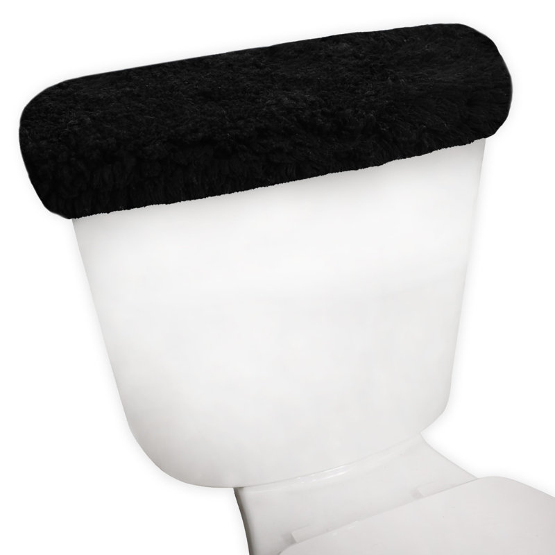 Tapis pour salle de bain Dobrinka, Noir, 10 po x 22 po (couvercle de réservoir)