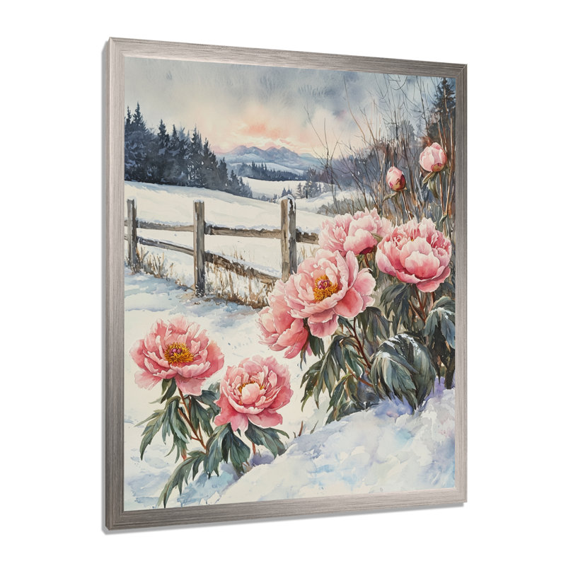 Fernwood - impressions sur toile florales, Argent argent, H 40 po x l 30 po, Reproduction encadrée sans passe-partout