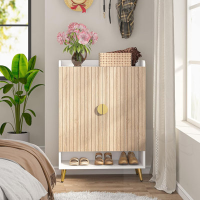 6-Tier Wooden Shoe Cabinet With Doors