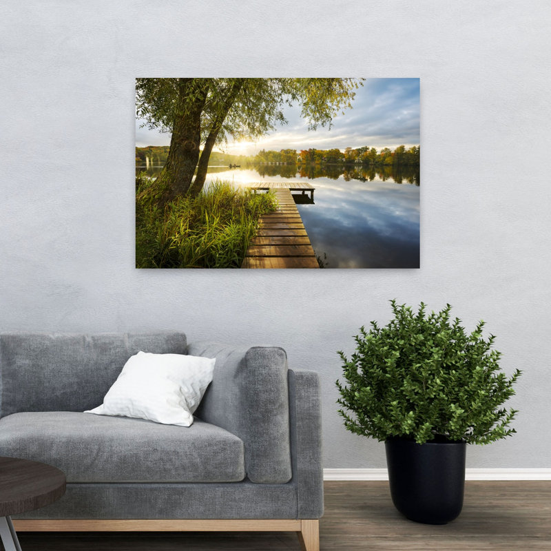 Sans titre, impression abstraite romantique de paysage contemporain de forêt, H 32 po x l 48 po