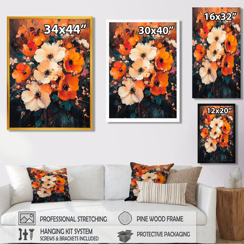 Higgins - impressions murales florales, Toile tendue, Ne s’applique pas, H 20 po x l 12 po