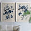 Bleu marine et feuilles de lin II, toile encadrée de qualité supérieure - prête à être accrochée-891490065-891490079