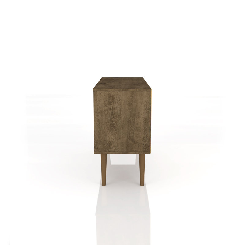 Darryl TV Stand for TVs up to 43", Rustic Brown/Aqua Blue