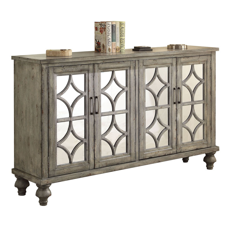 Velika Rectangular Sideboard in Weathered Gray, 37"H x 60"D x 15"D