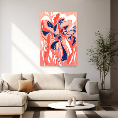 «Vibrant Coral Botanicals», art abstrait coloré, plante, nature
