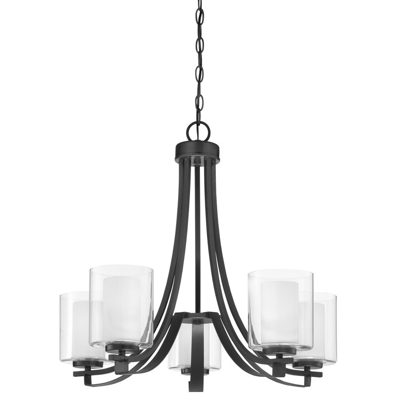 5 - Light Steel Dimmable Empire Chandelier
