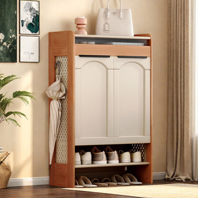 Armoire de rangement pratique pour chaussures en fer et bois massif
