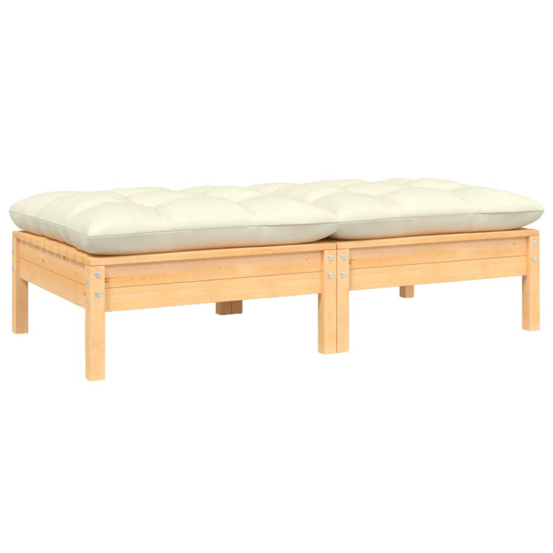 Coyan 50'' Wide Patio Sofa with Cushions, Cream, Cream