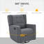 Fauteuil inclinable et oscillant inclinable avec repose-jambes inclinable en polyester gris ardoise pour chambre d'enfant