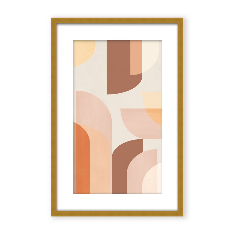 Abstract Retro Geometric by  - Picture Frame Graphic Art on Paper, 36" H x 24" W x 1.125" D, Framed Print, Gold