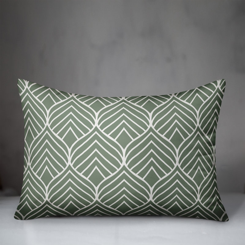 Abstract Outdoor Throw Pillow, Green