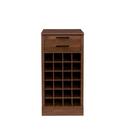 Brown Walnut Color Modular 24 Wine Bar Cabinet Buffet Cabinet