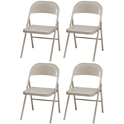 Red Barrel Studio® Sudden Comfort All Steel Folding Chair Set, Chicory Frame (Set of 4)