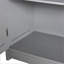Armoire de salle de bain Cabinets avec 2 portes, 2 tiroirs et amp; Tablette réglable | Panneau de fibres à densité moyenne gris ardoise moderne
