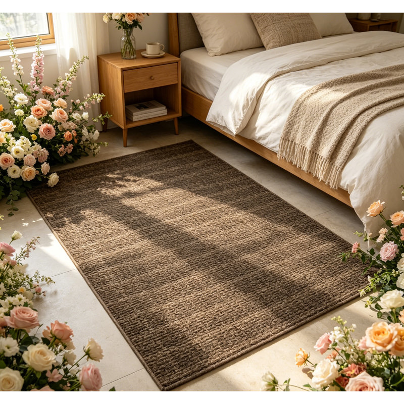 Hallway Runner Rug 2x6 Braided Print Washable Entryway Rug Non-Slip Stain Resistant Area Rug Modern Solid Kitchen Mat Carpet Runner for Bedside Laundry Kitchen, Camel